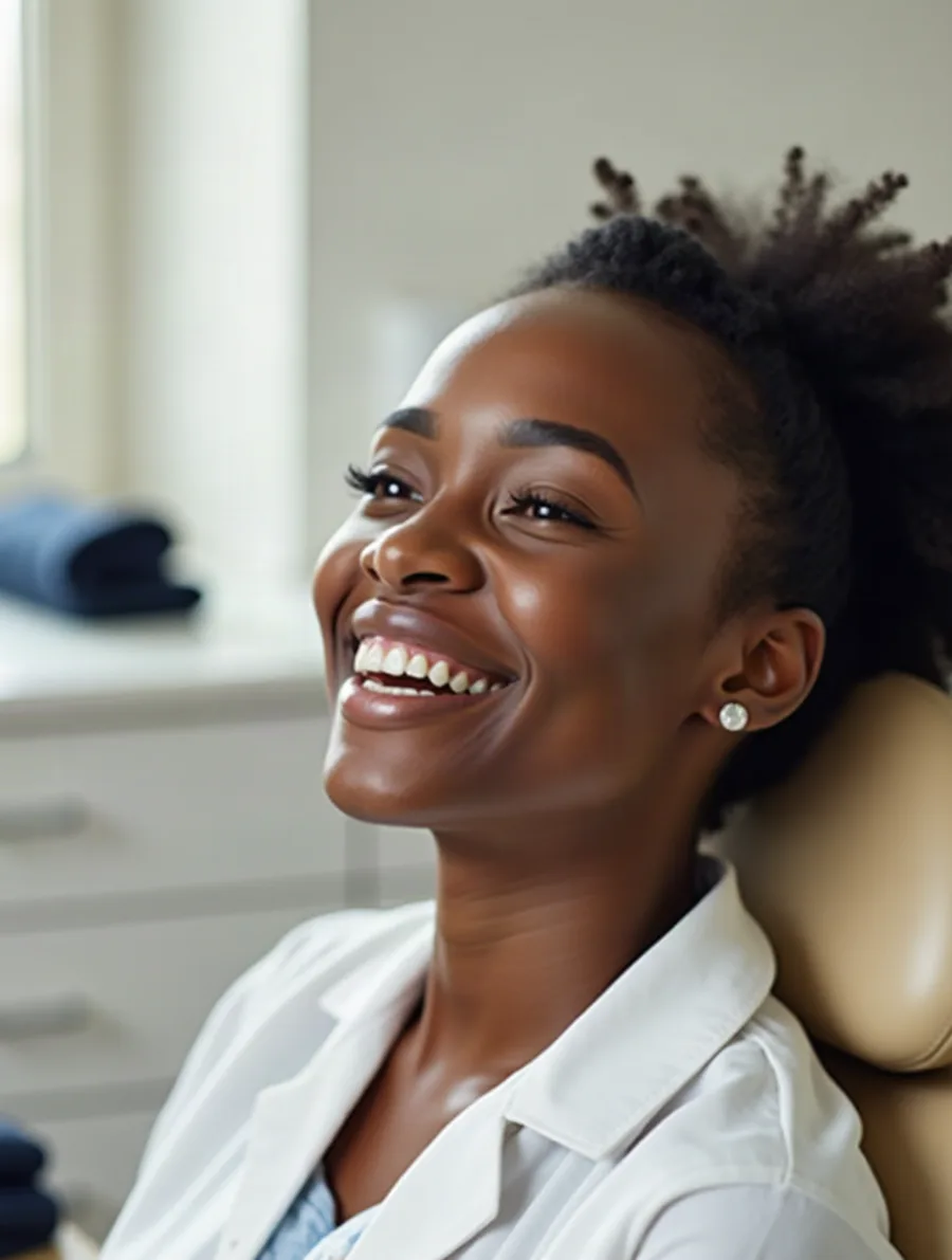 Illustrative smile portrait, AI-generated, not a patient